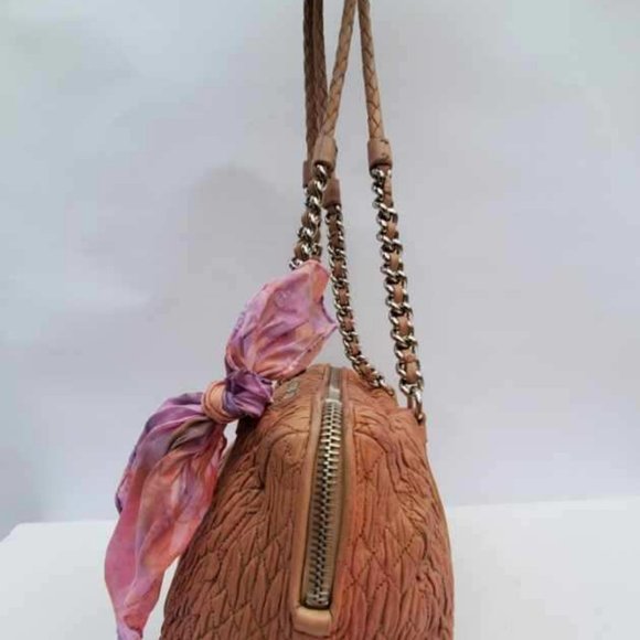 Miu Miu Prada Metelasse arcadie nappa Leather double chain purse beige pink tote - Picture 8 of 15